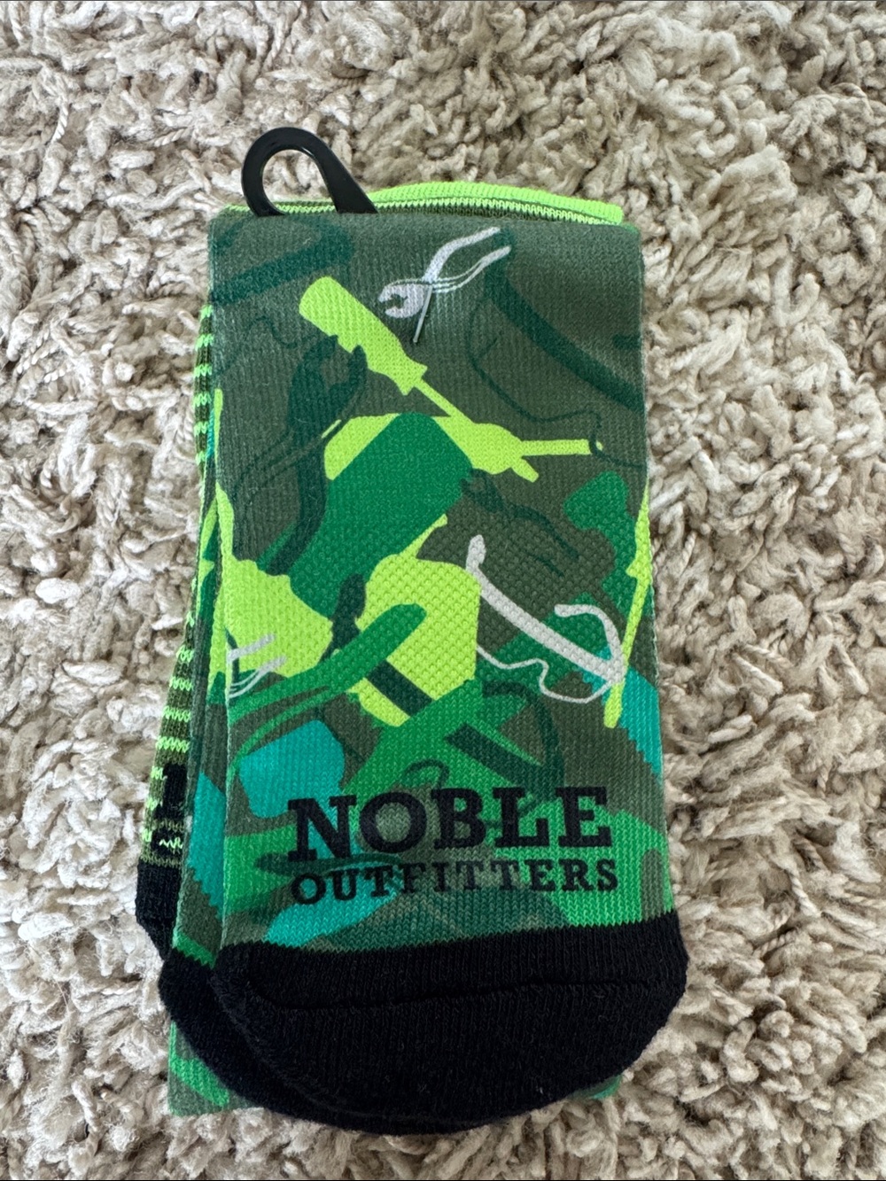Noble Outfitters Kids Green Camo Crew Socks